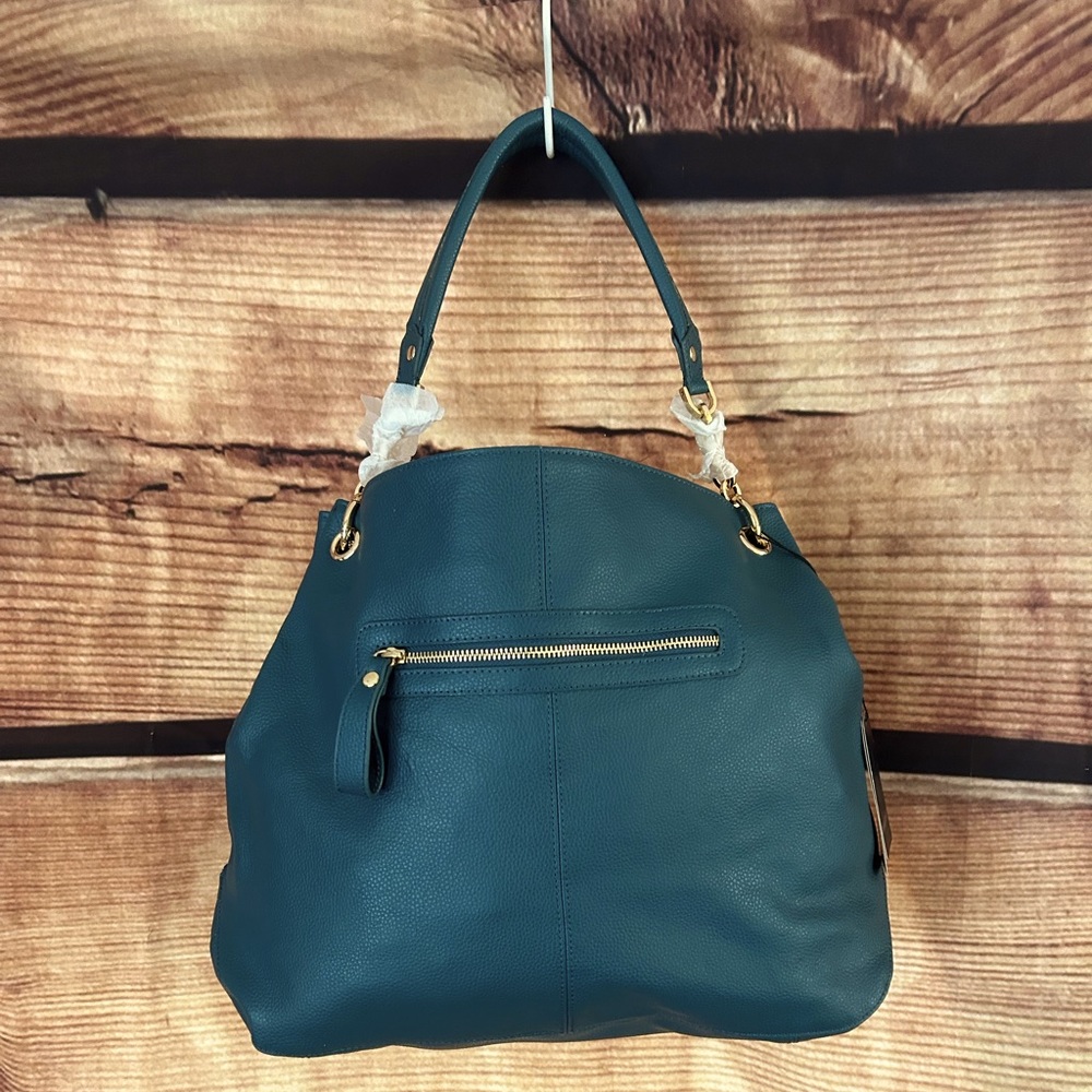 Cuore&Pelle  Genuine Italian Leather Hobo Bag Green/Teal